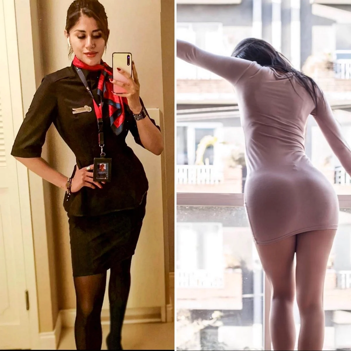 Девушки в униформе и без