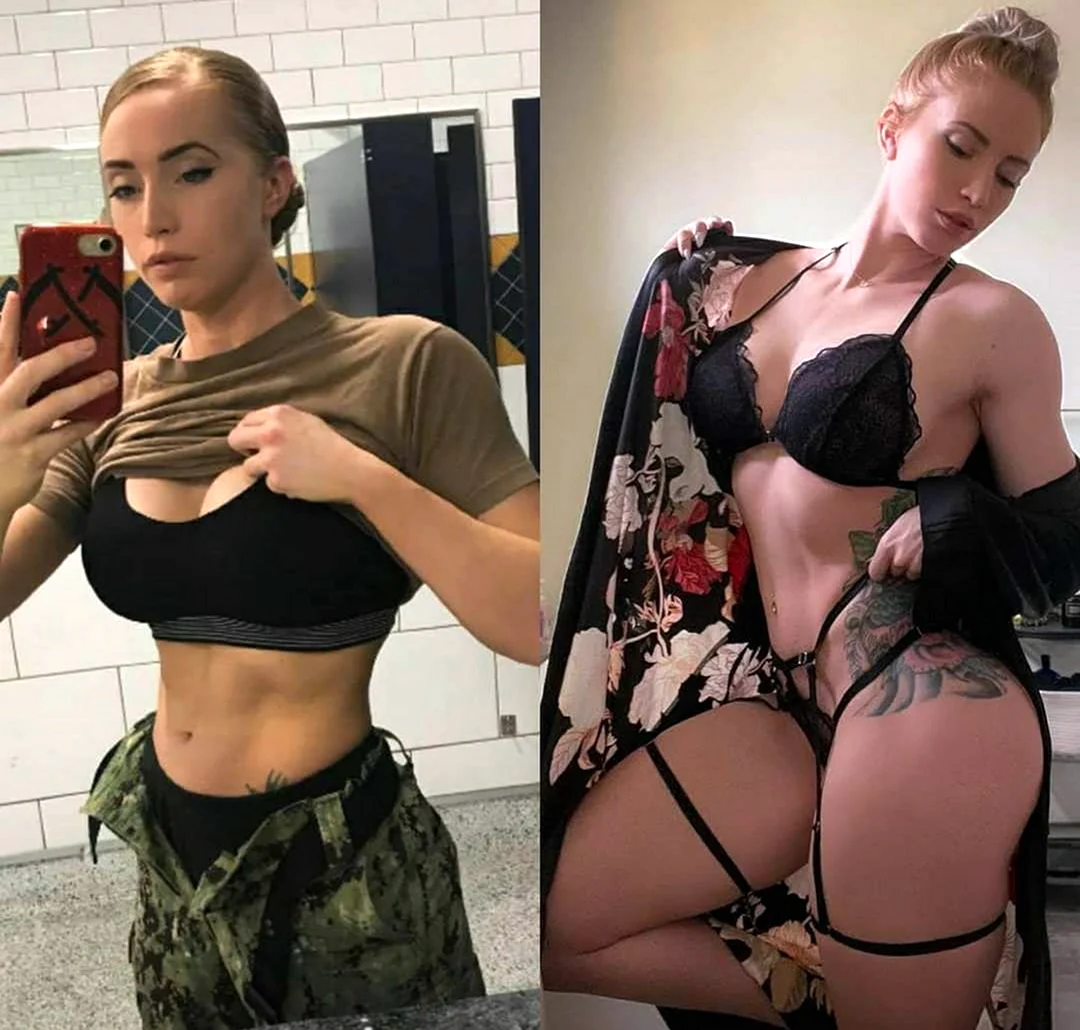 Девушки в униформе и без одежды ню