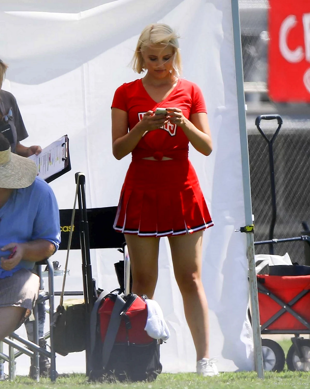 Dianna Agron in Red Mini Dress