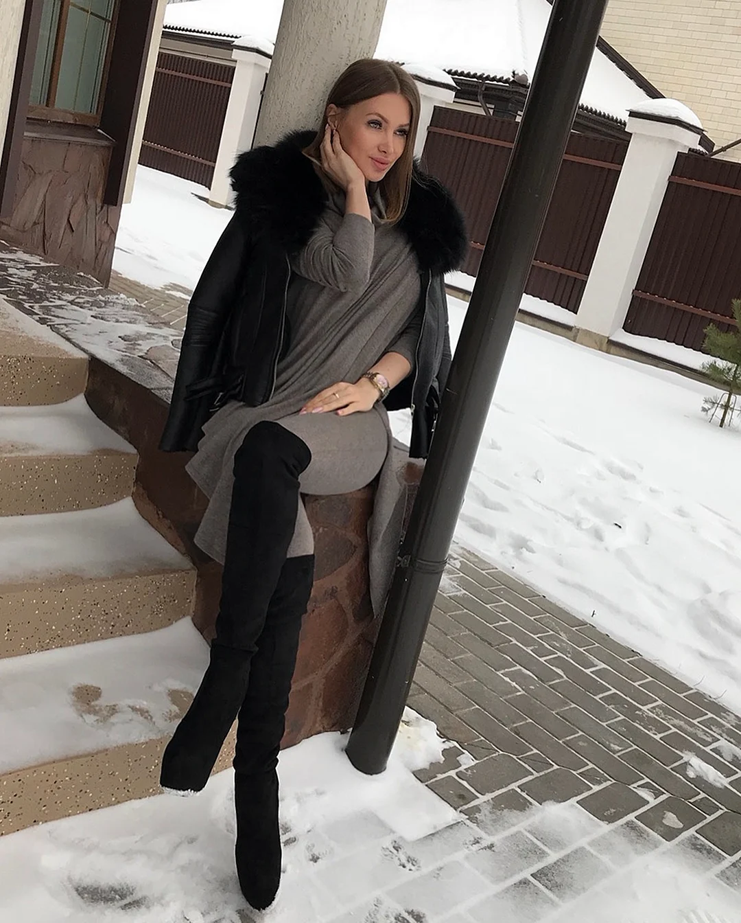 Евгения Феофилактова в куртке