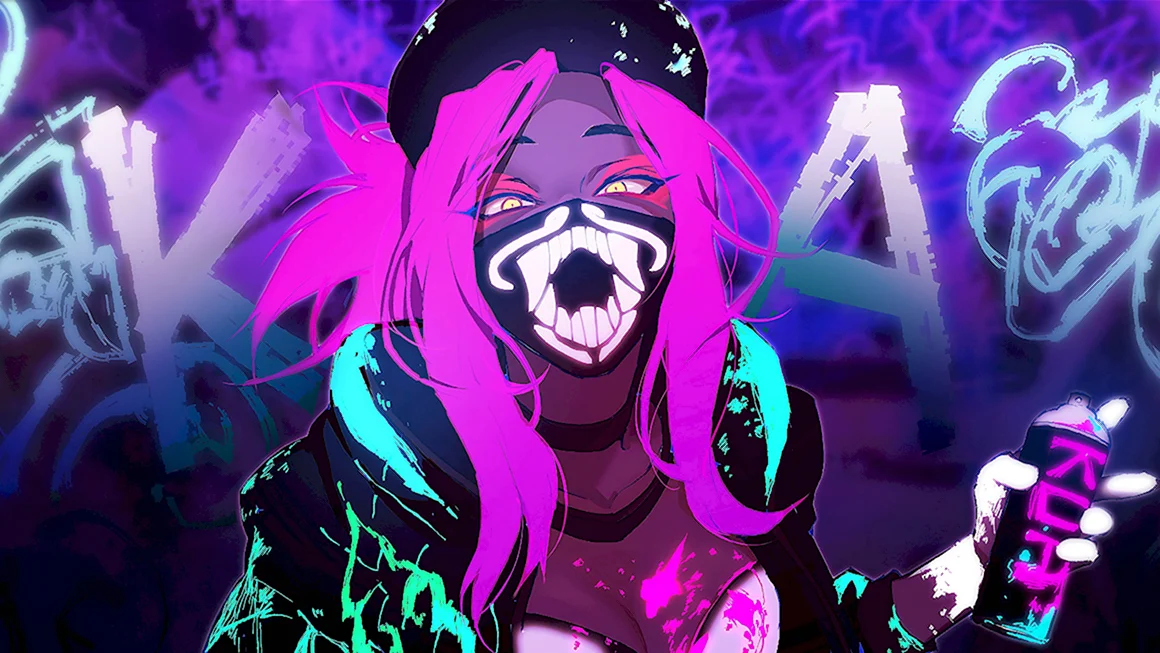 Akali kda неон маска