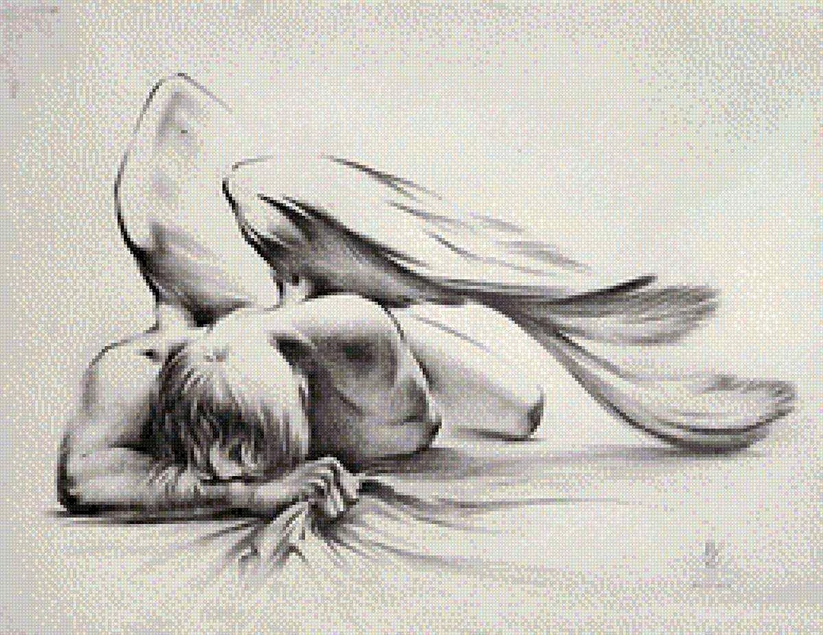 Ангел рисунок карандашом