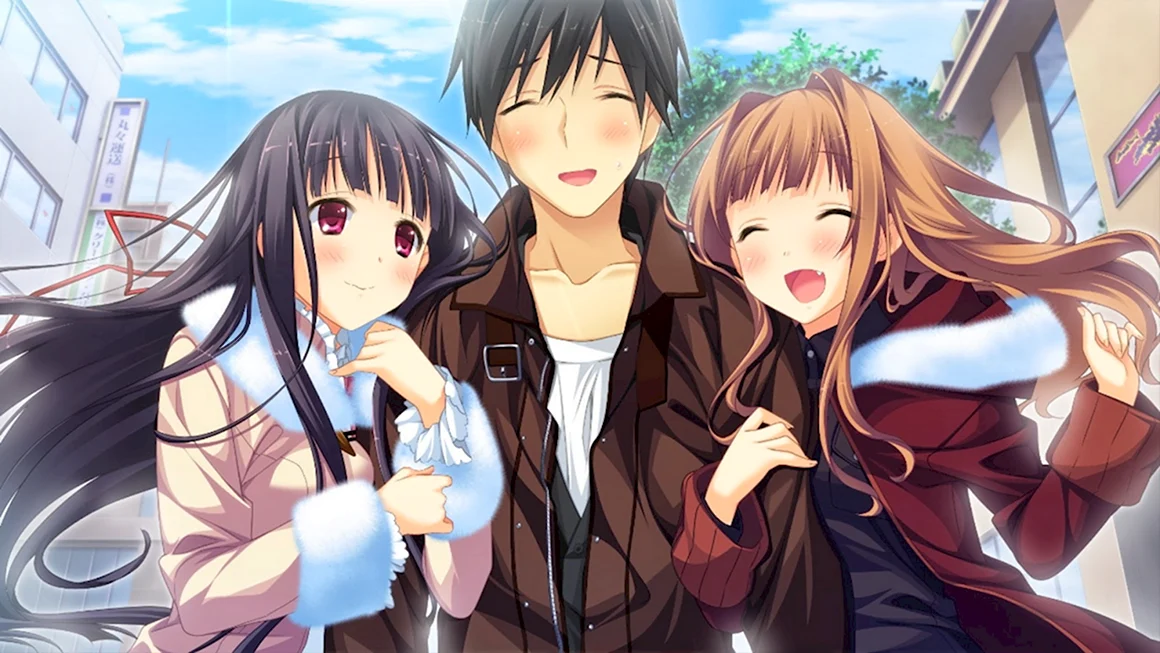 Аниме Kanojo to ore to Koibito to
