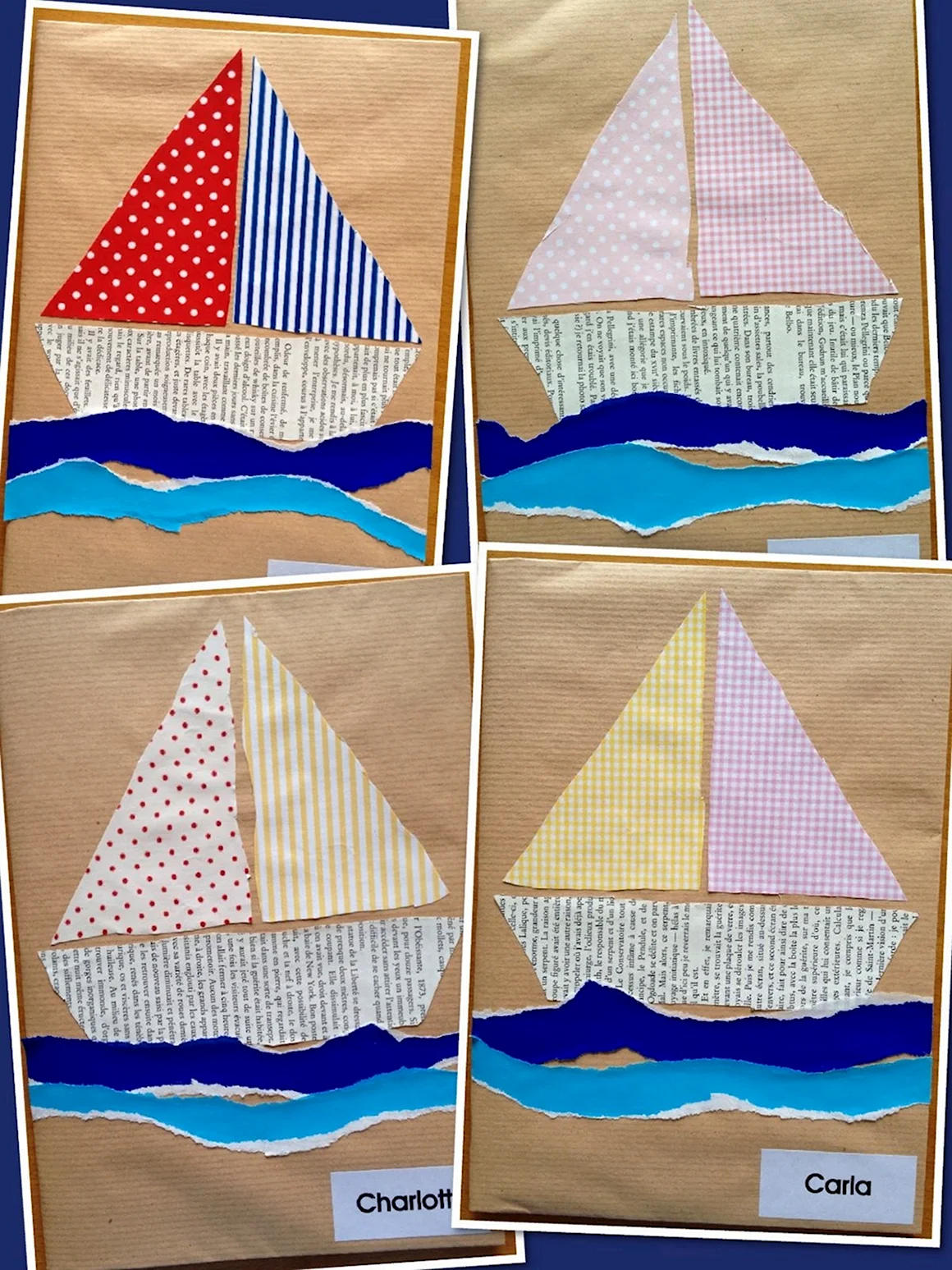 Аппликация море и кораблик