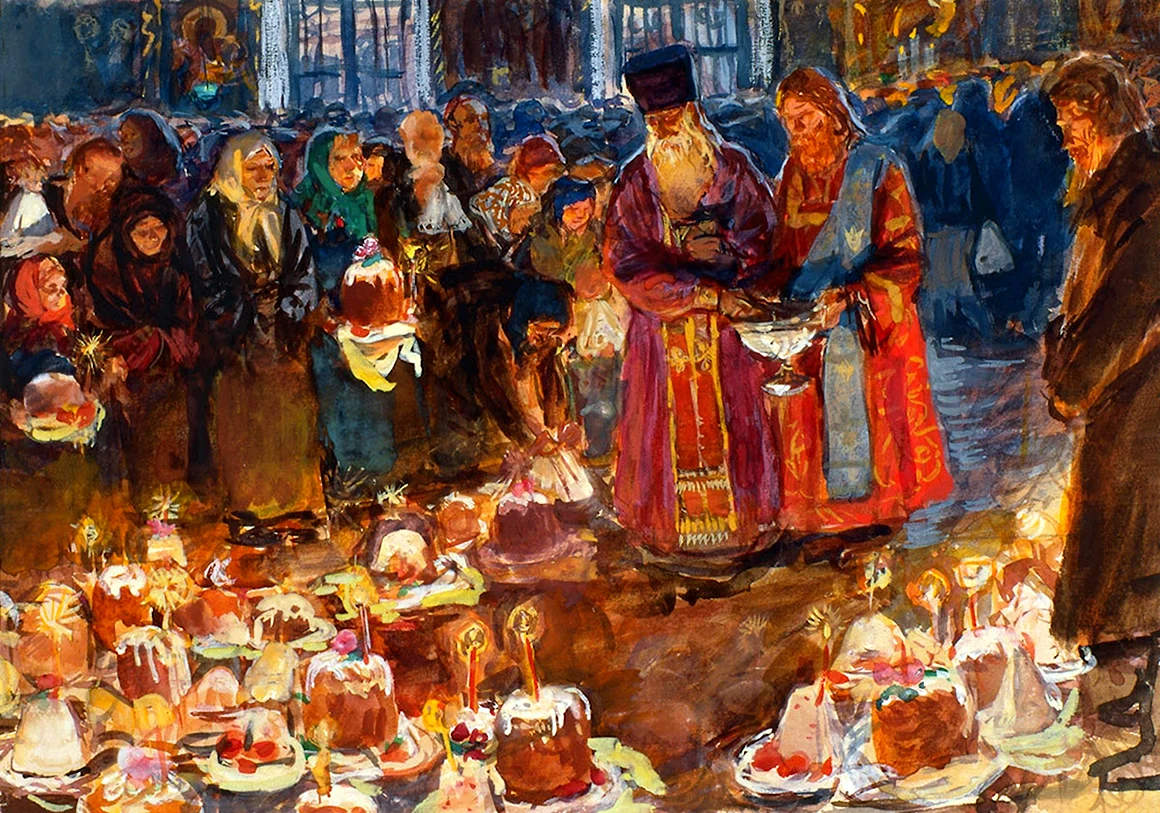 Аркадий Александрович пластов «освящение куличей»