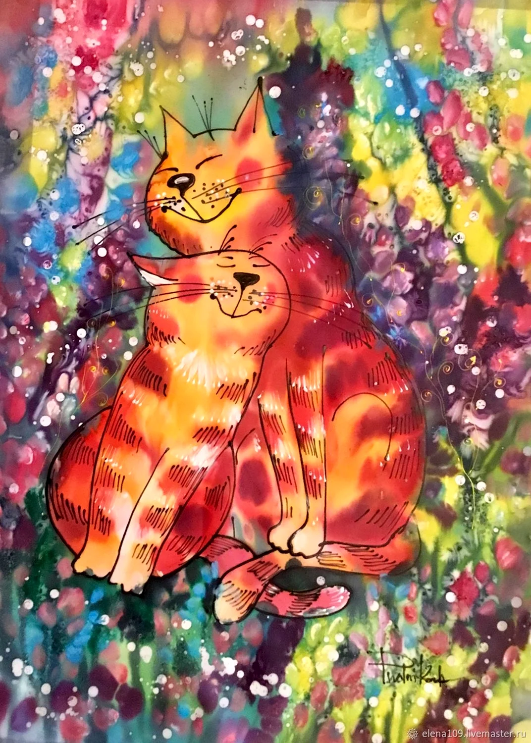 Батик кошки