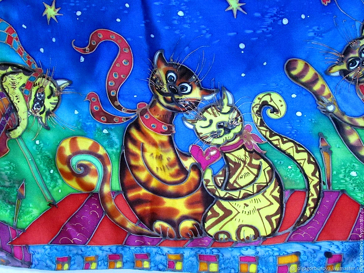 Батик кошки