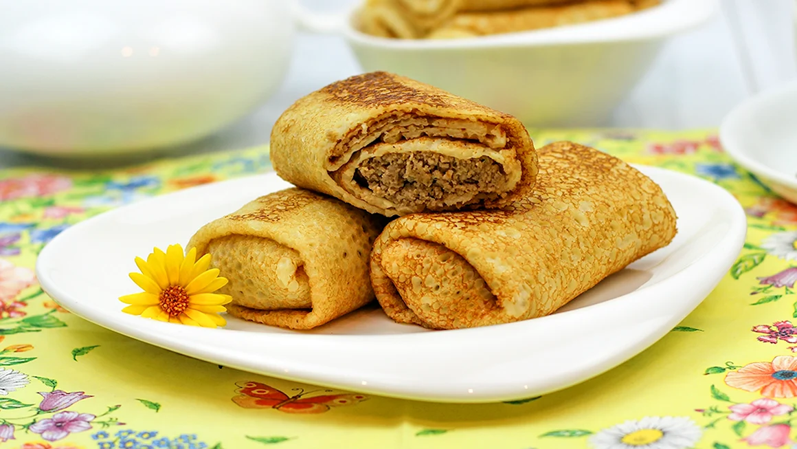 Блинчики с мясом