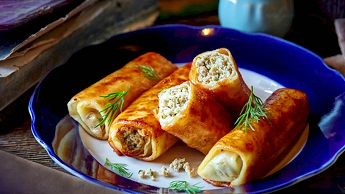 Блины фаршированные мясом