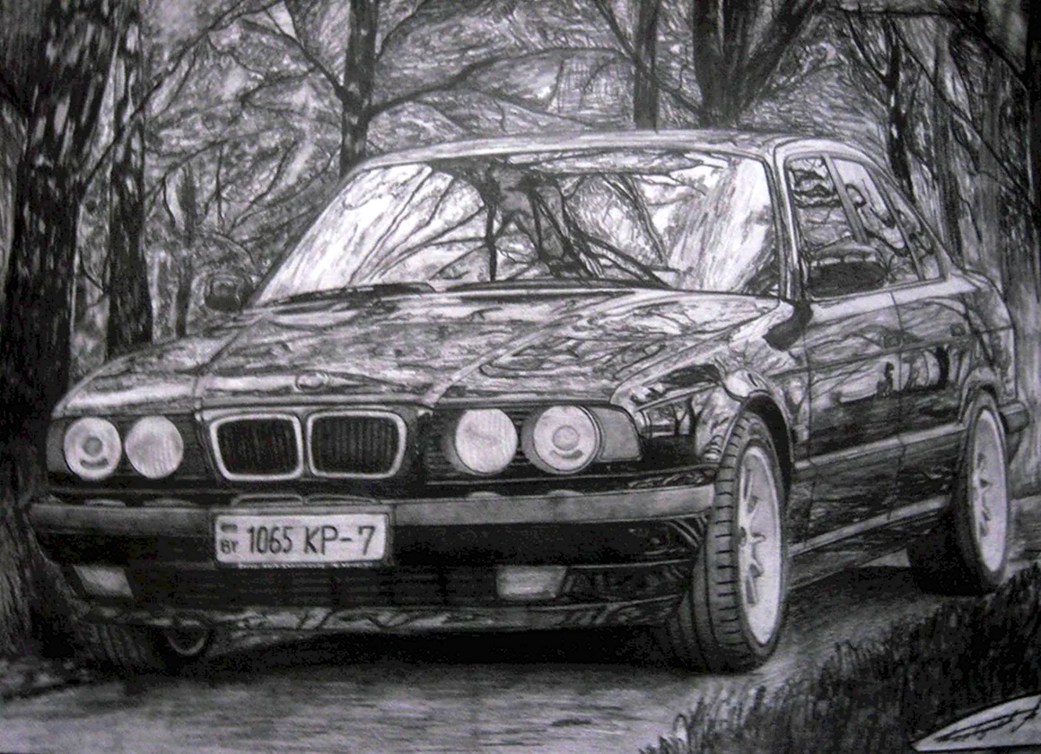 BMW e34 рисунок