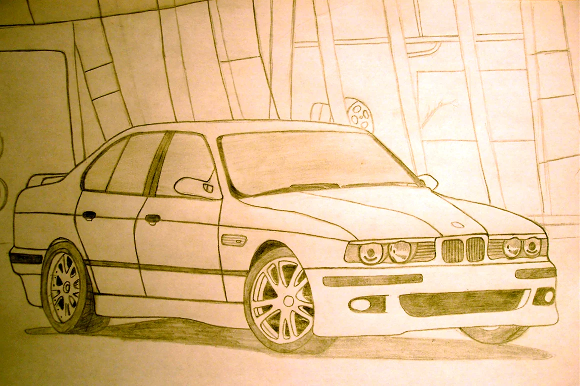 BMW e34 рисунок