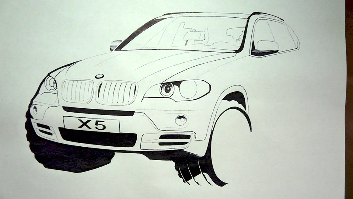 BMW x5 карандашом