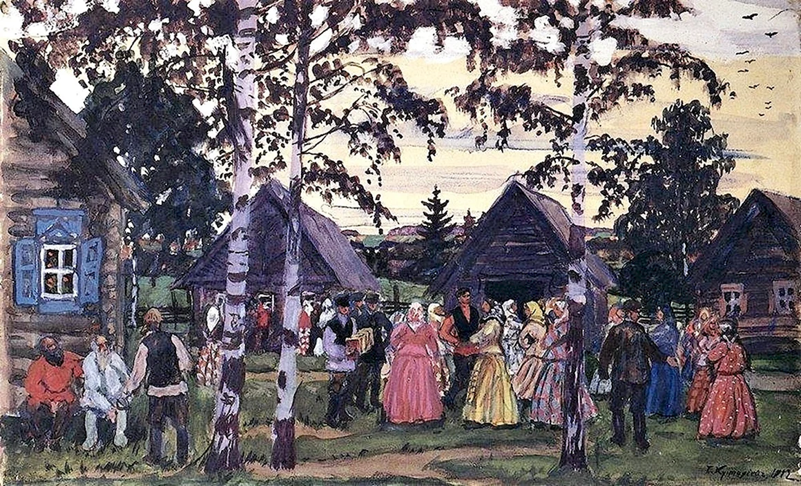 Борис Кустодиев хоровод 1912