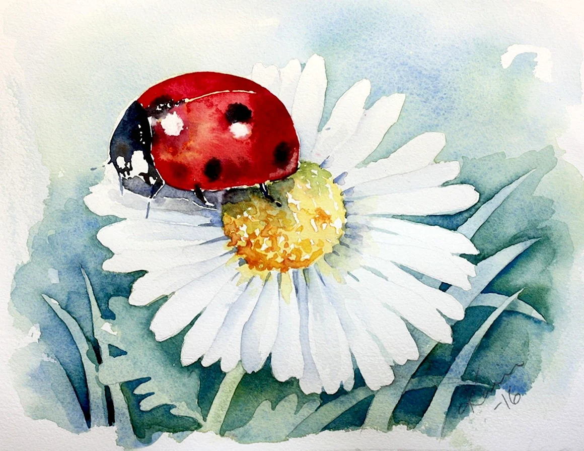 Божья коровка картина
