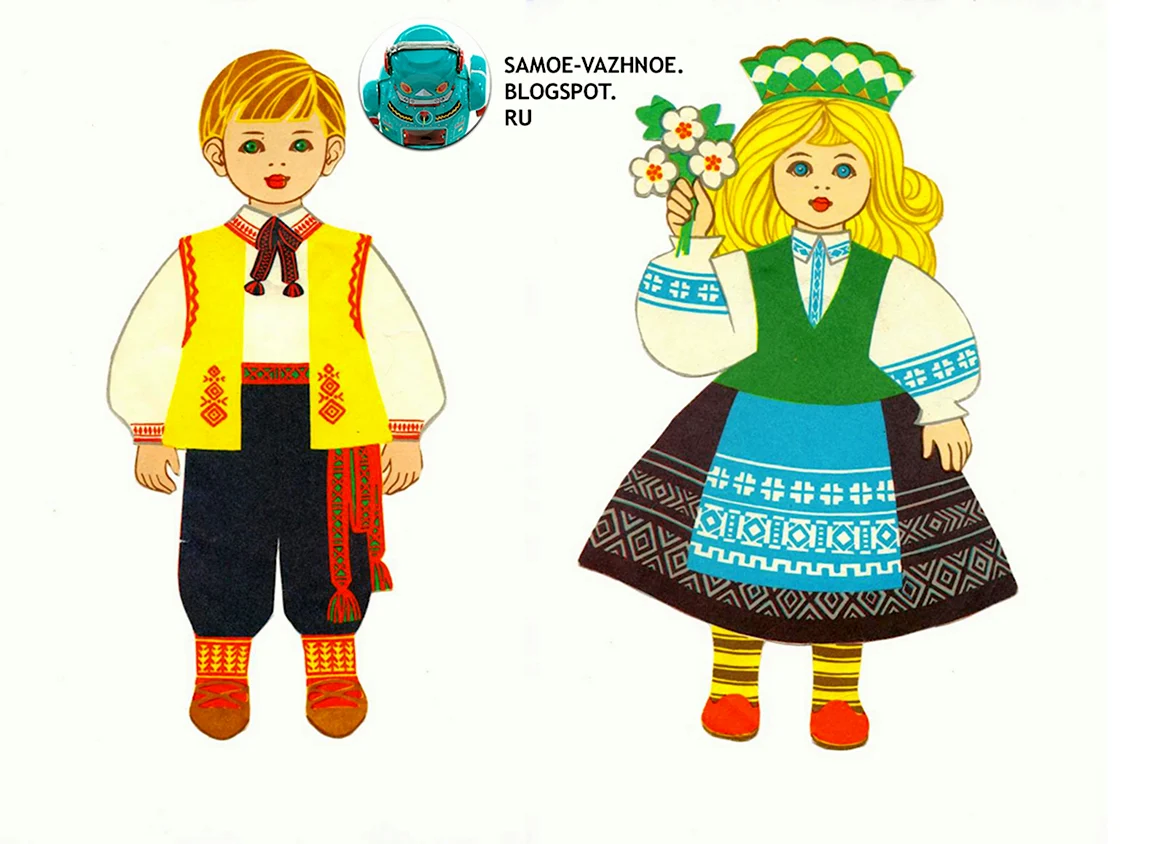 Бумажные куклы в национальных костюмах