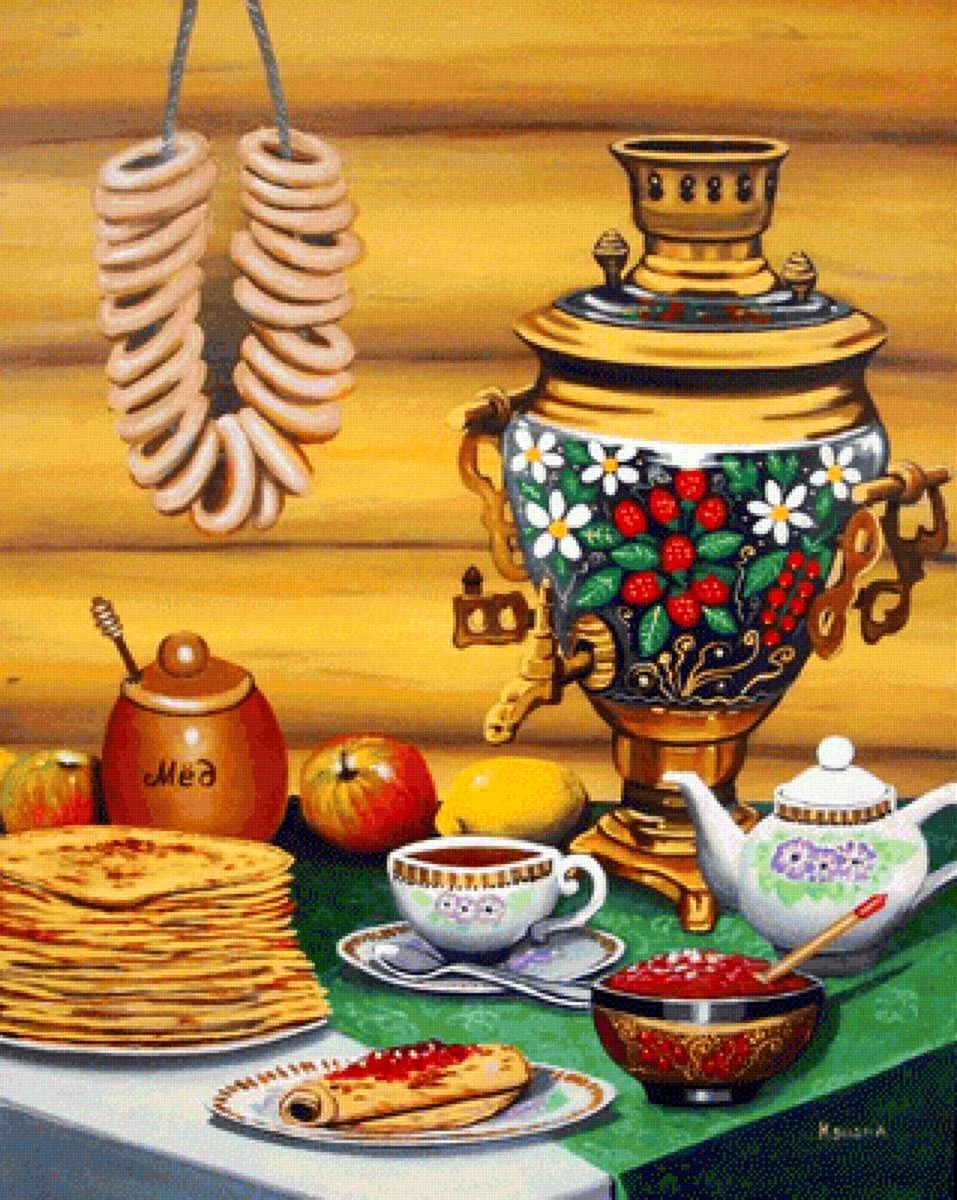 Чаепитие с самоваром