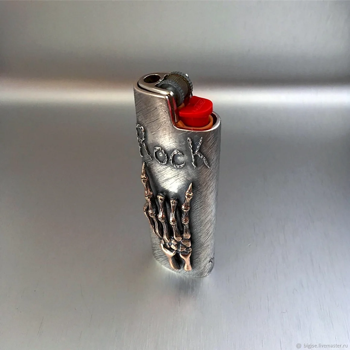 Чехол для зажигалки BIC из серебра Rock