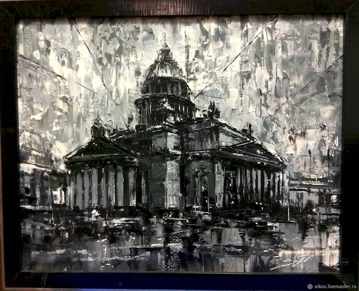 Черно белая живопись маслом