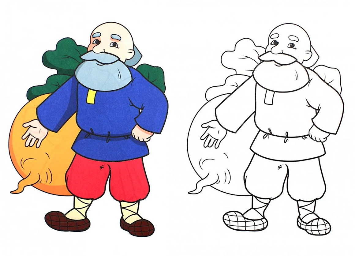 Дед раскраска