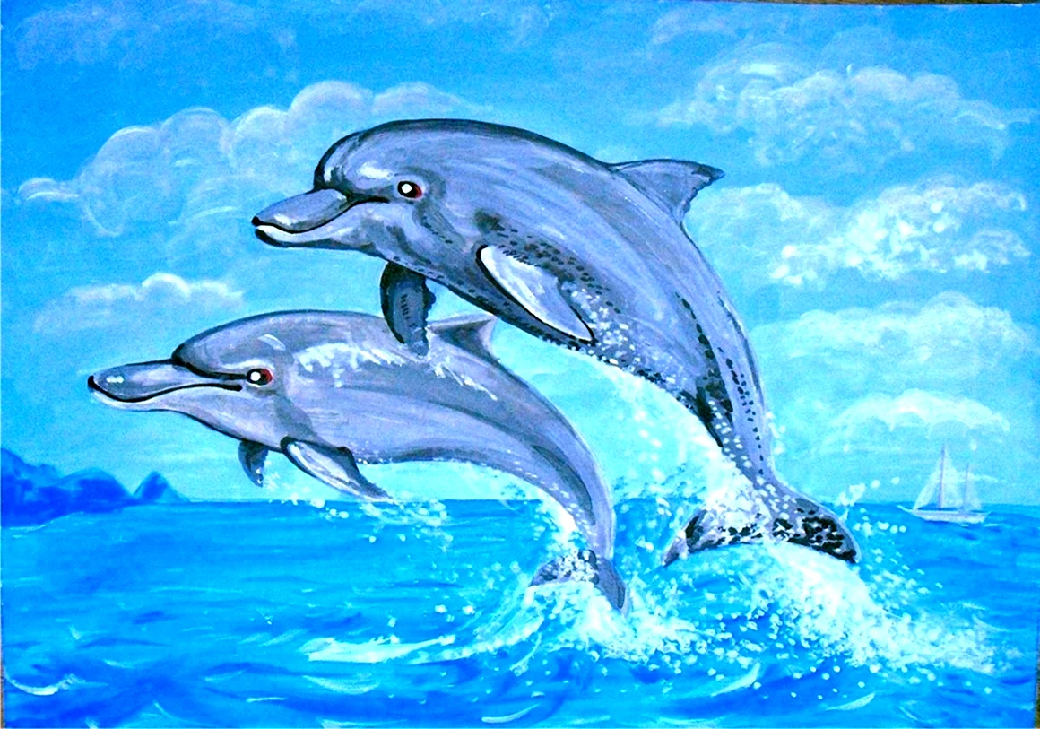 Дельфин рисунок