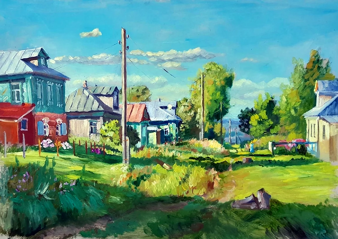 Деревня рисунок