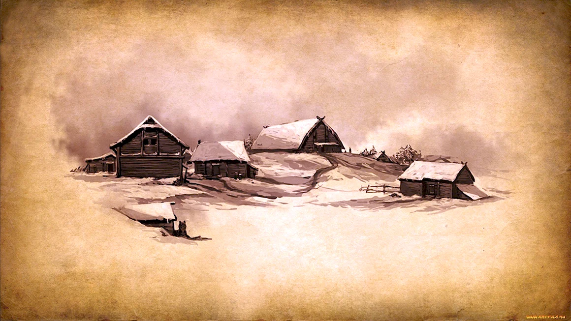 Деревня рисунок