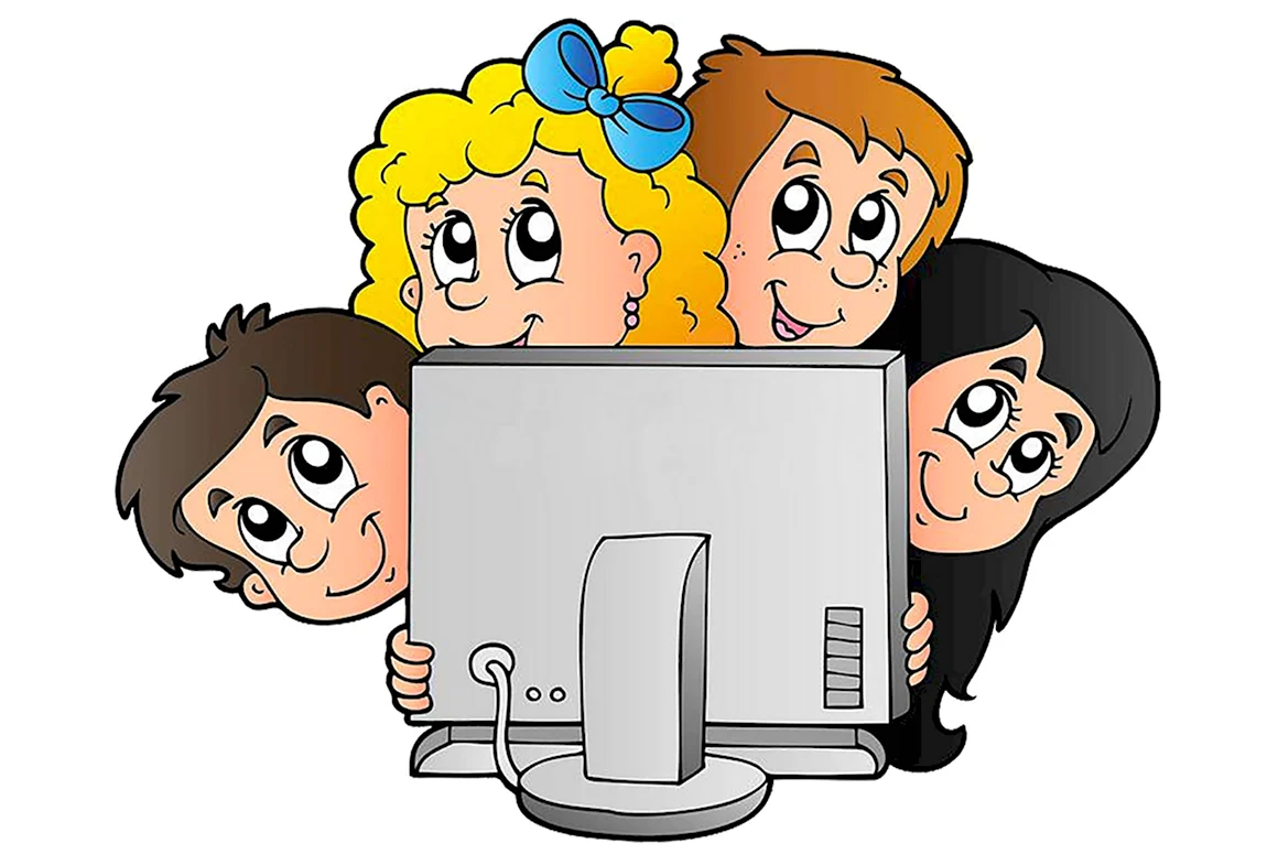 Дети и компьютер мультяшные