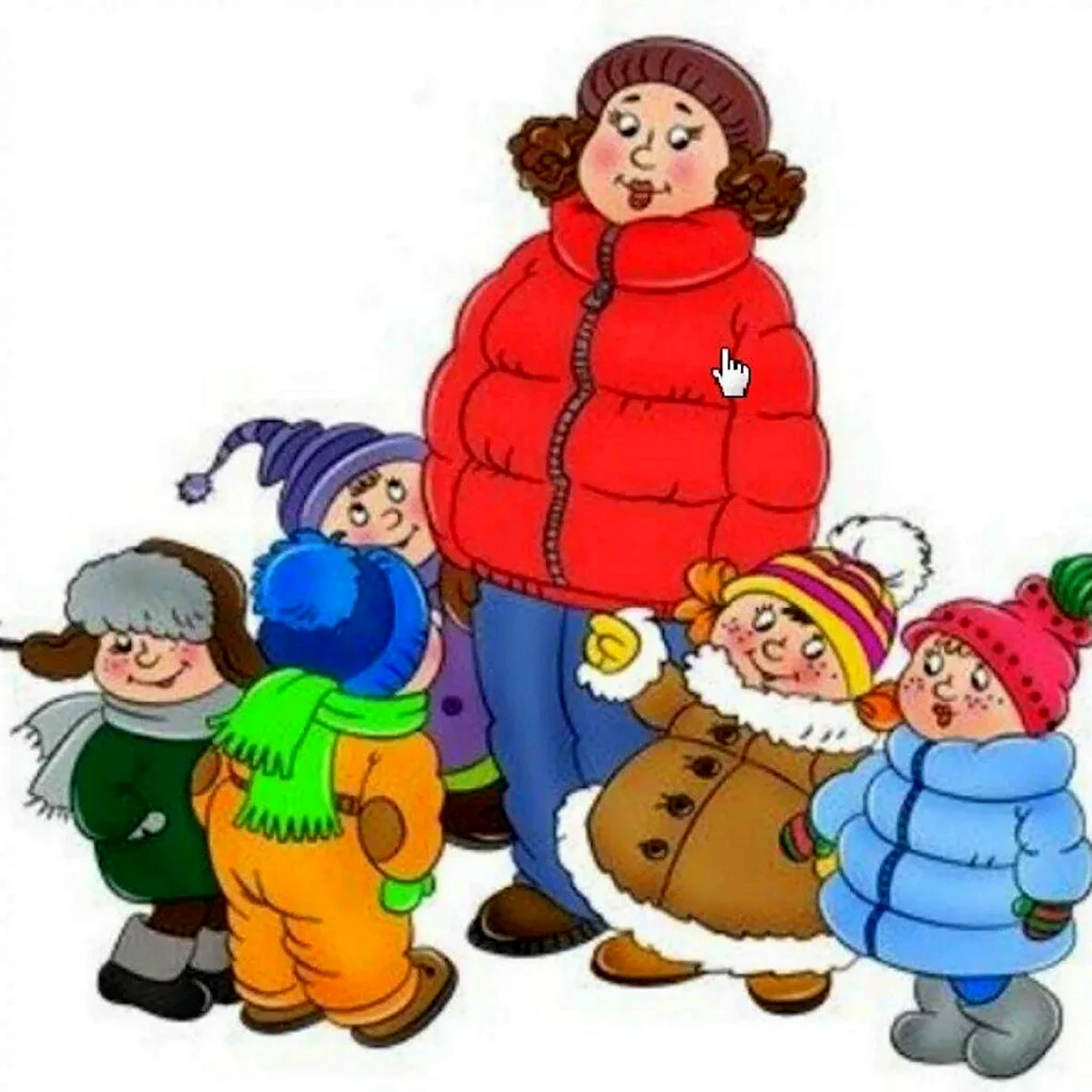 Дети на прогулке в детском саду