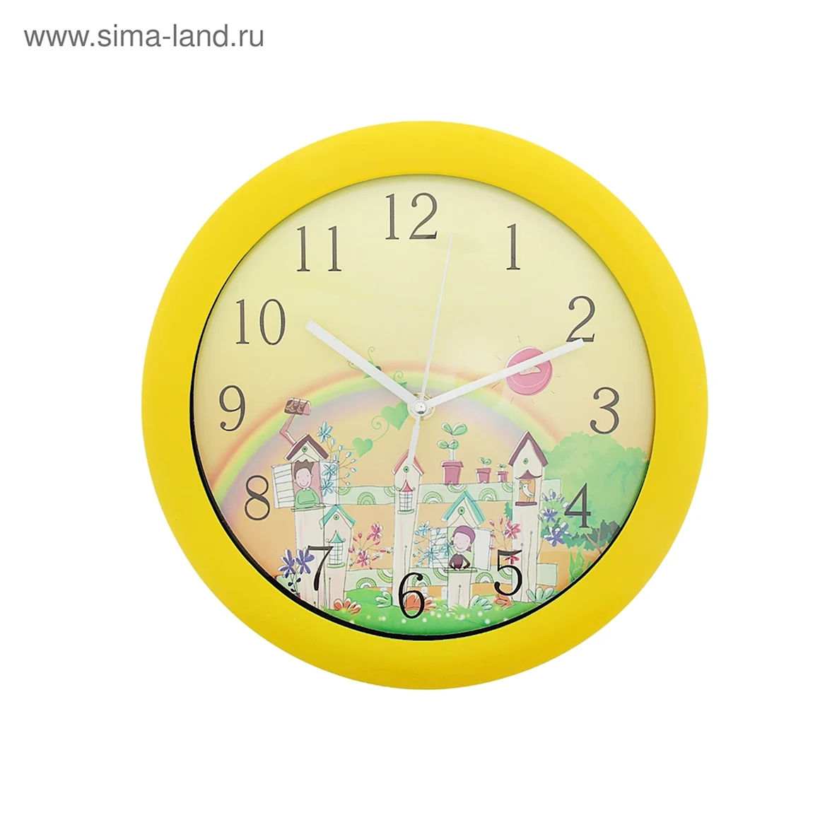 Детские круглые желтые часы