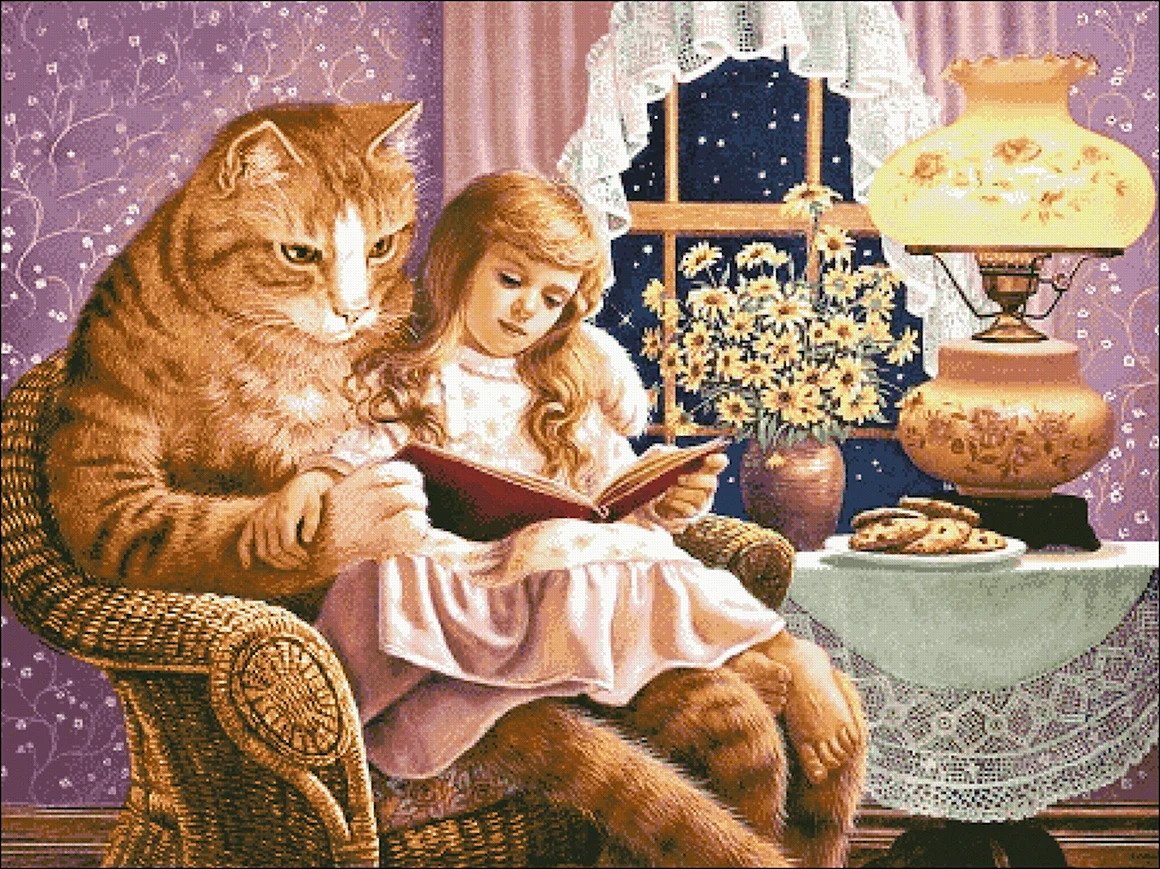 Девочка с рыжим котом