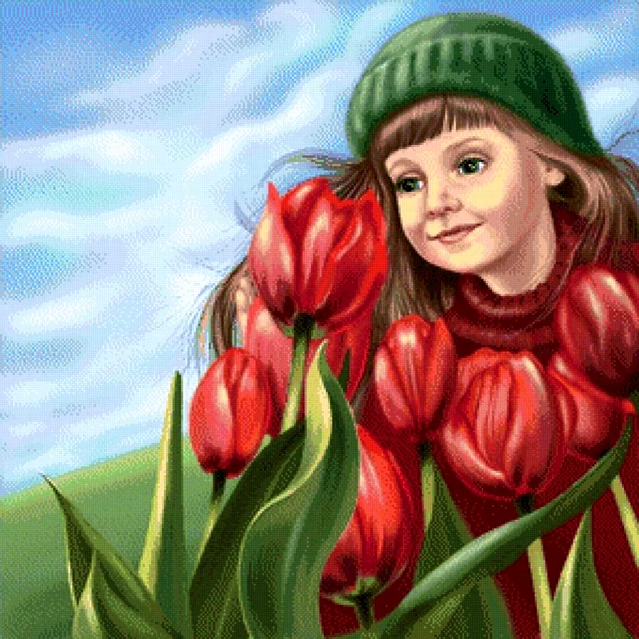 Девочка с цветами
