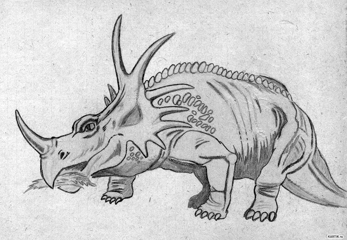Динозавр рисунок карандашом