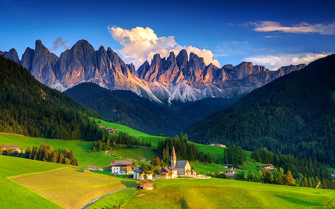 Доломитовые горы Италия Val di Funes