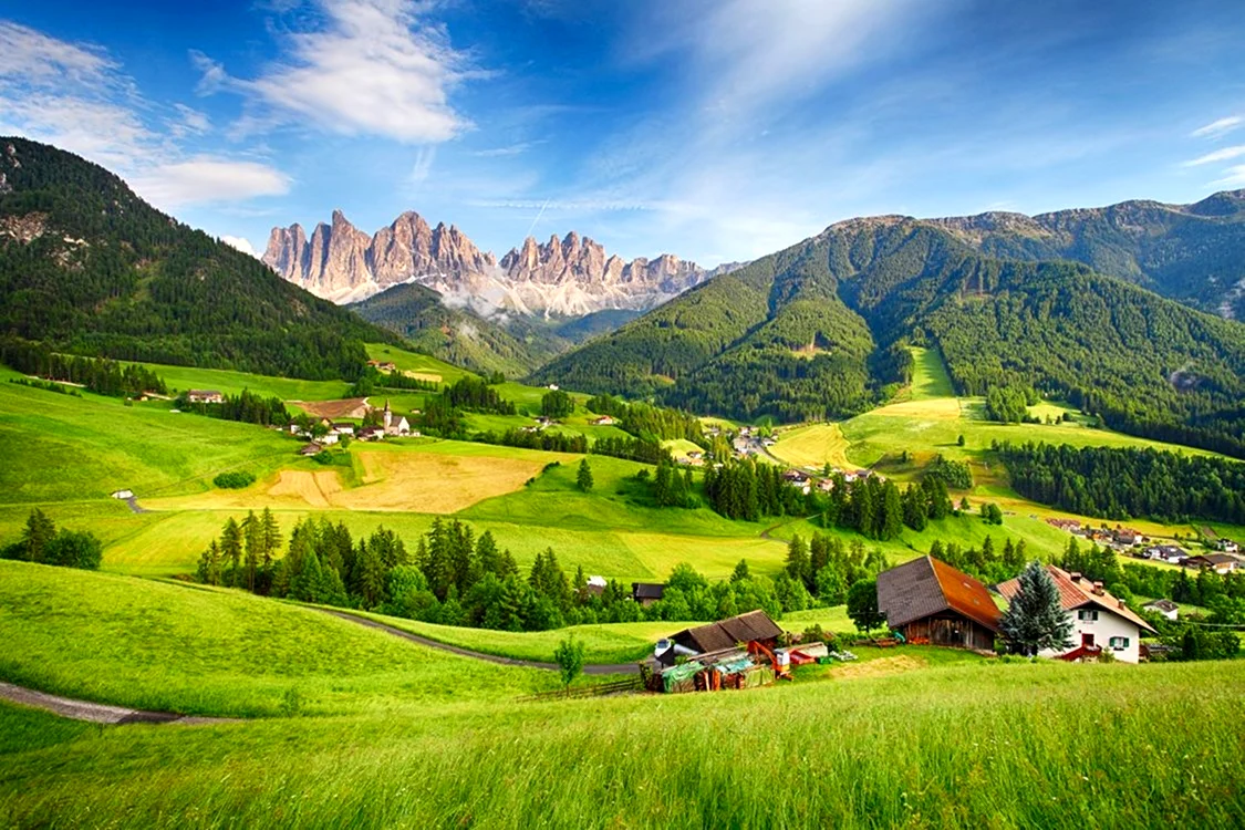 Доломитовые горы Италия Val di Funes
