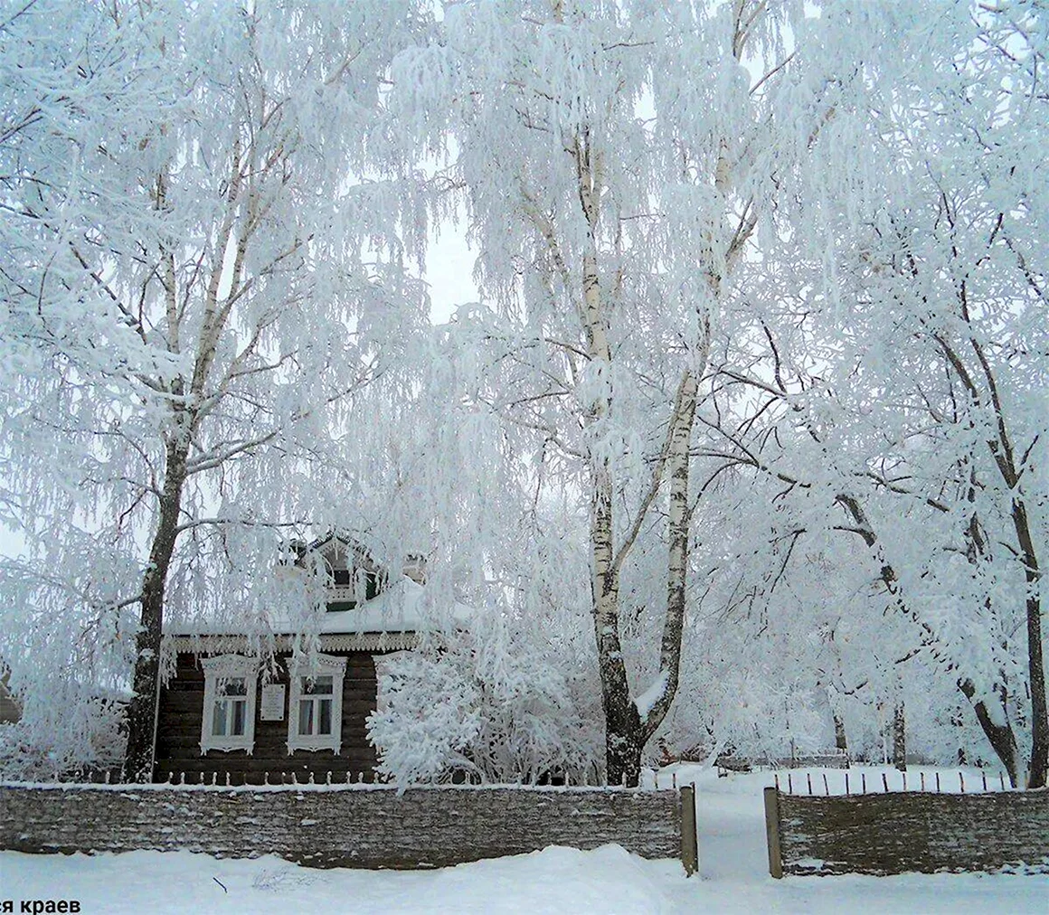 Дом Есенина в Константиново зимой