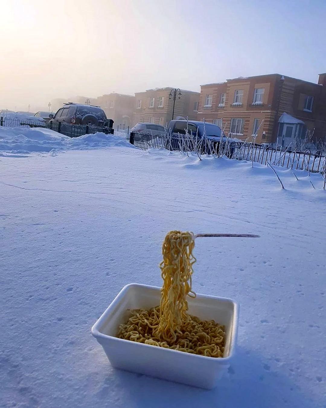 Доширак на морозе