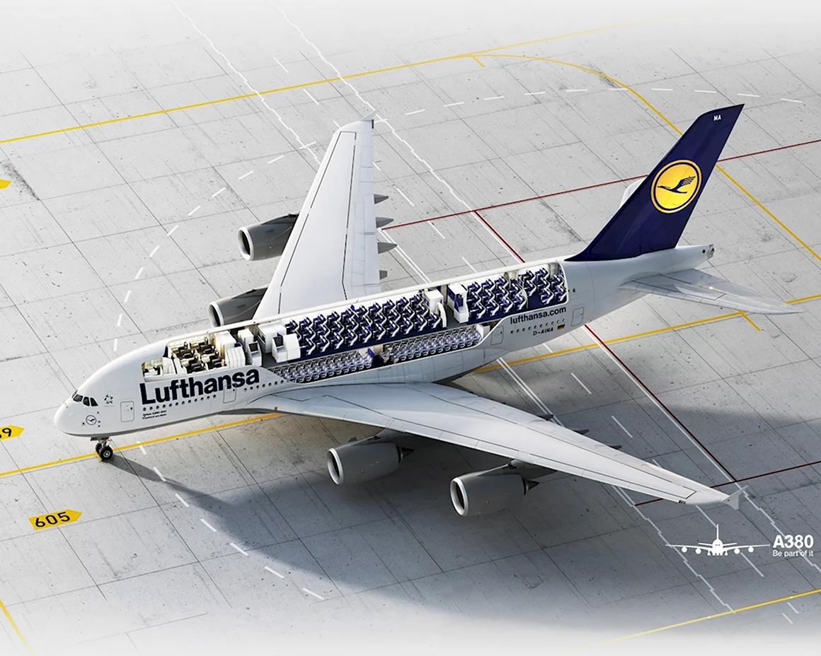 Двухэтажный Airbus a380