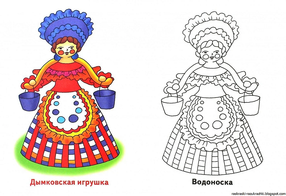 Дымковская роспись Водоноска