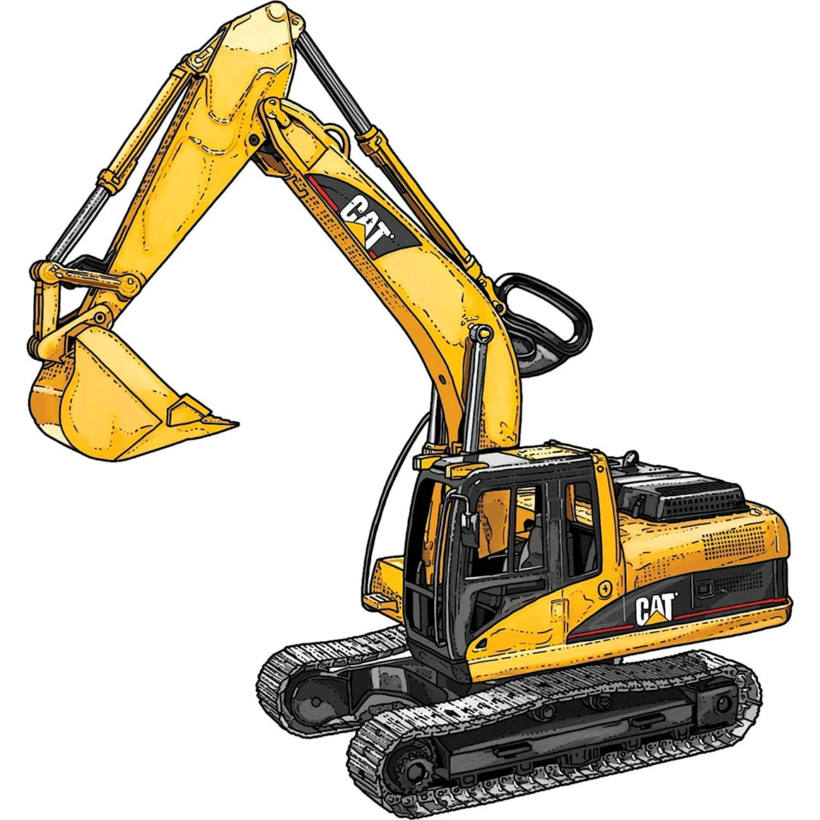 Экскаватор Caterpillar рендер