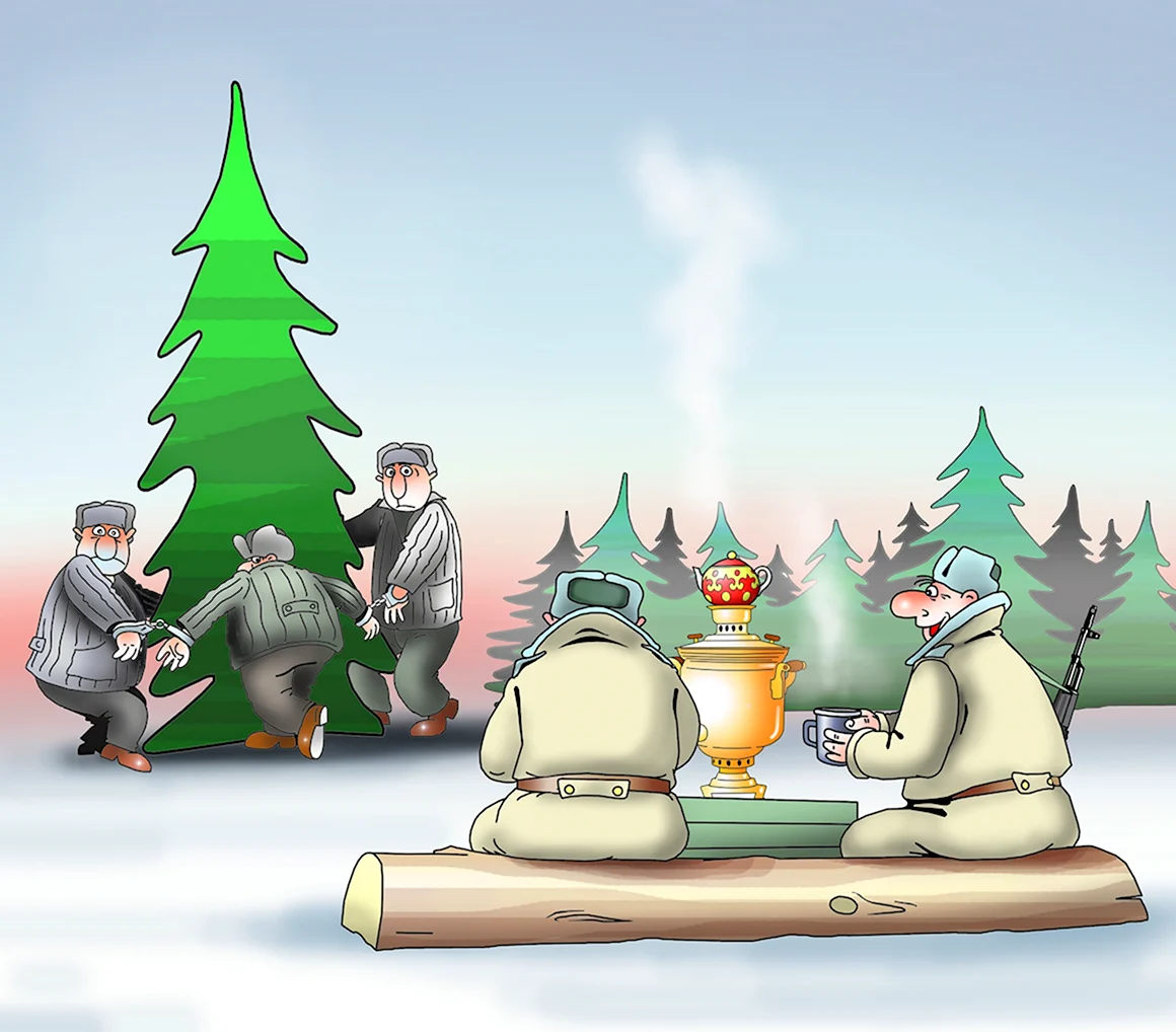 Елка карикатура