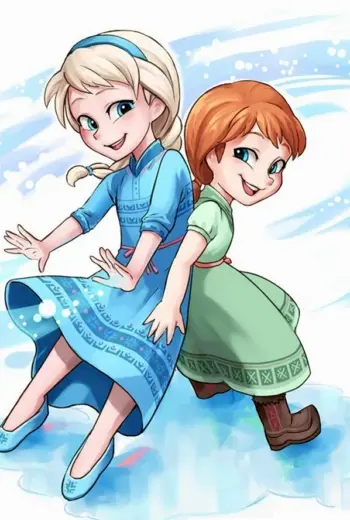 Эльза Анна в детстве Анна и Эльза