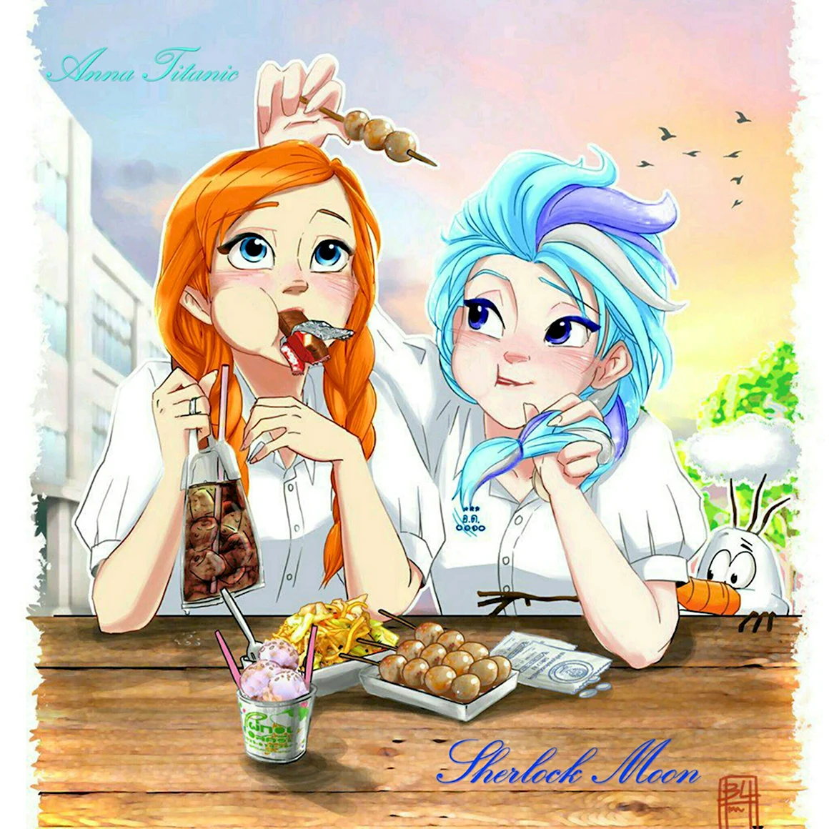 Эльза и Анна аниме