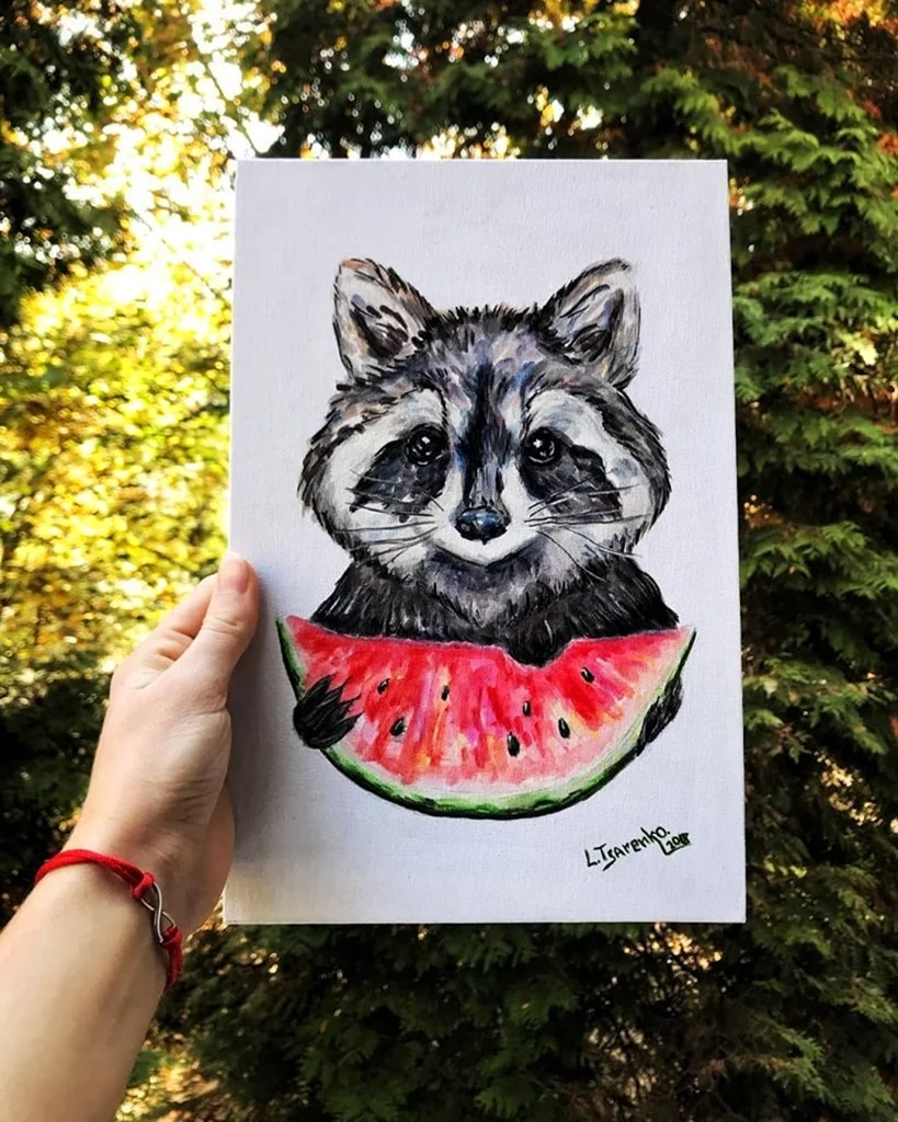 Енот акрилом