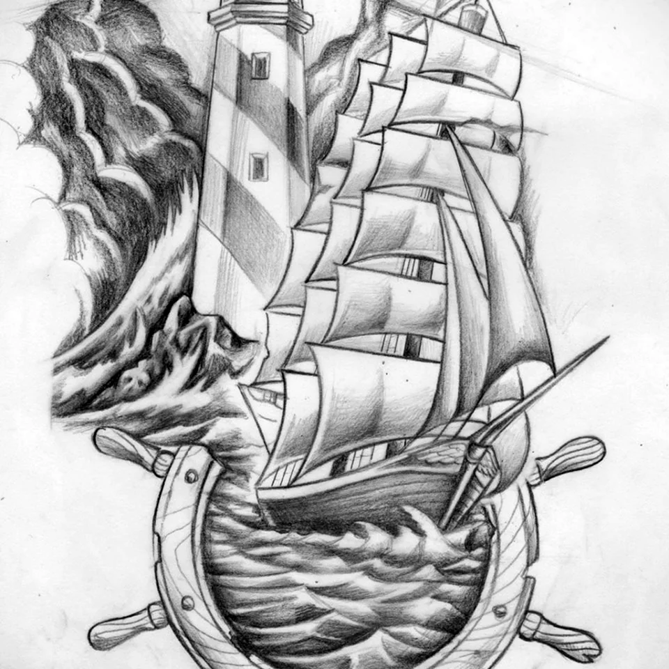 Эскизы морская тематика