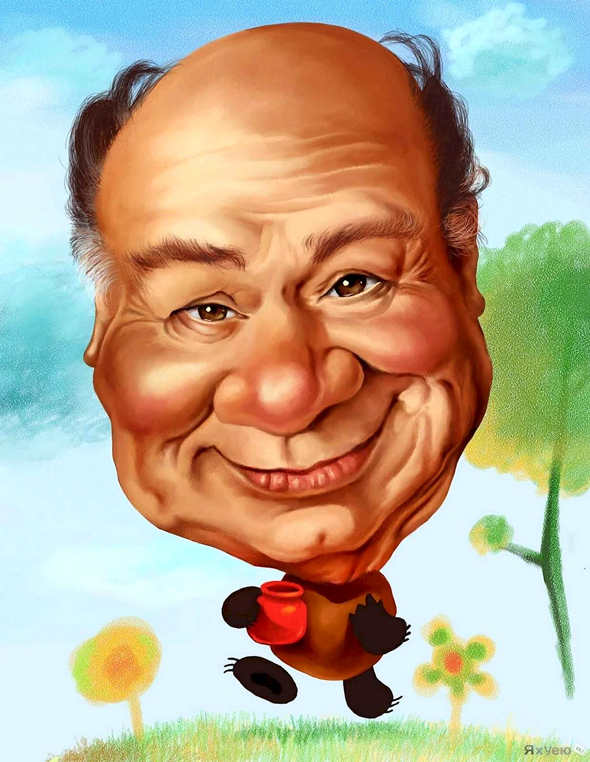 Евгений Леонов шарж