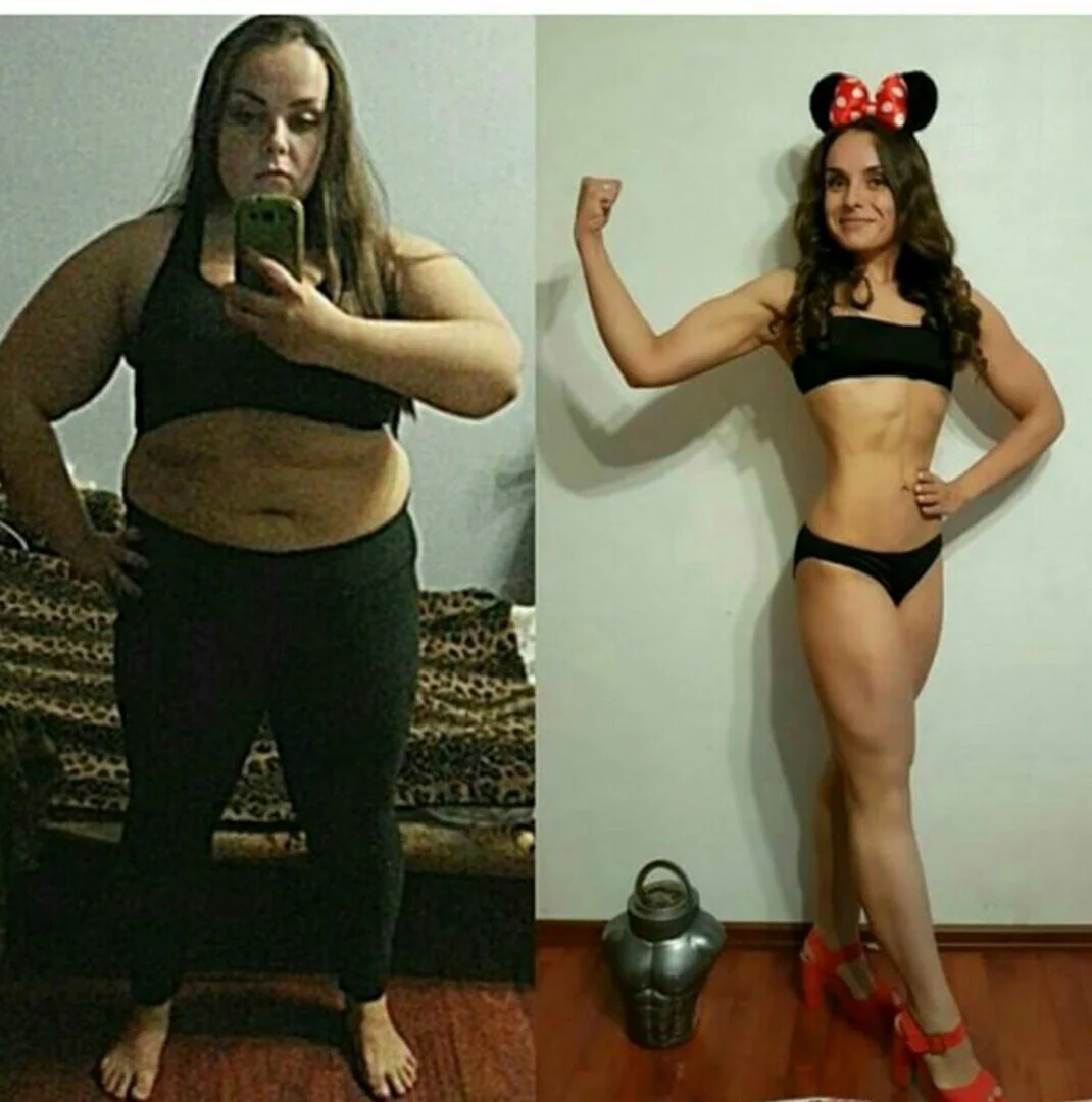 Фитнес до и после девушки