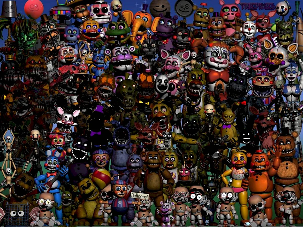FNAF все АНИМАТРОНИКИ