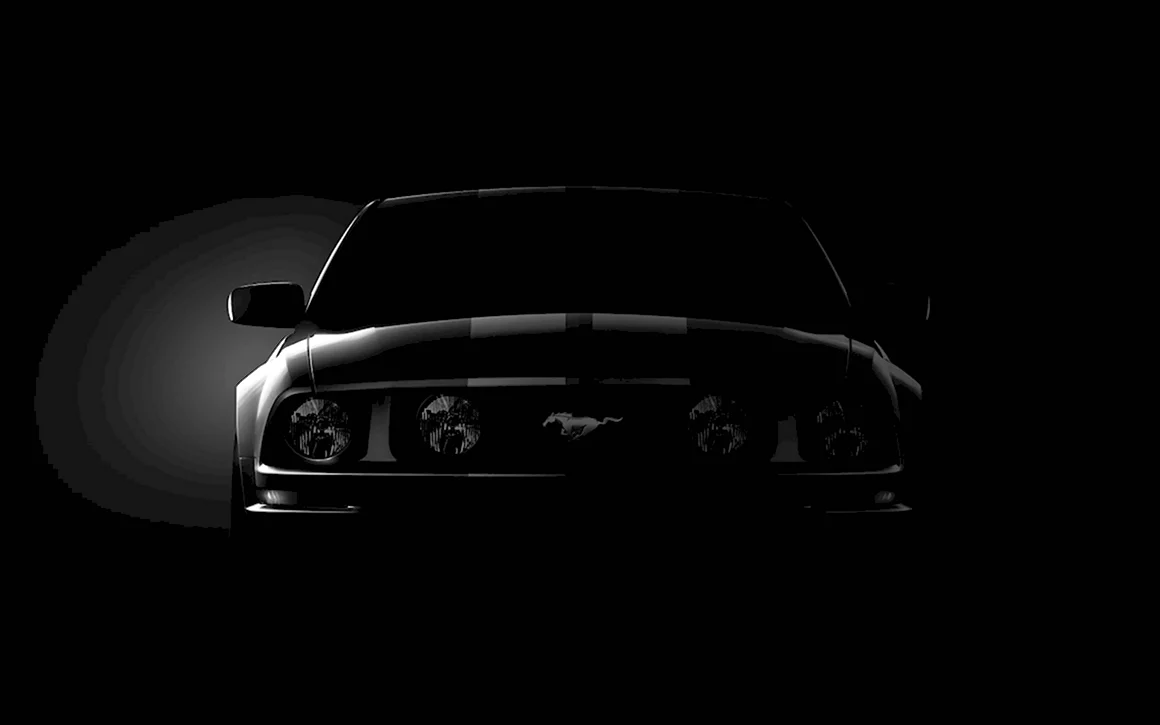 Ford Mustang на черном фоне