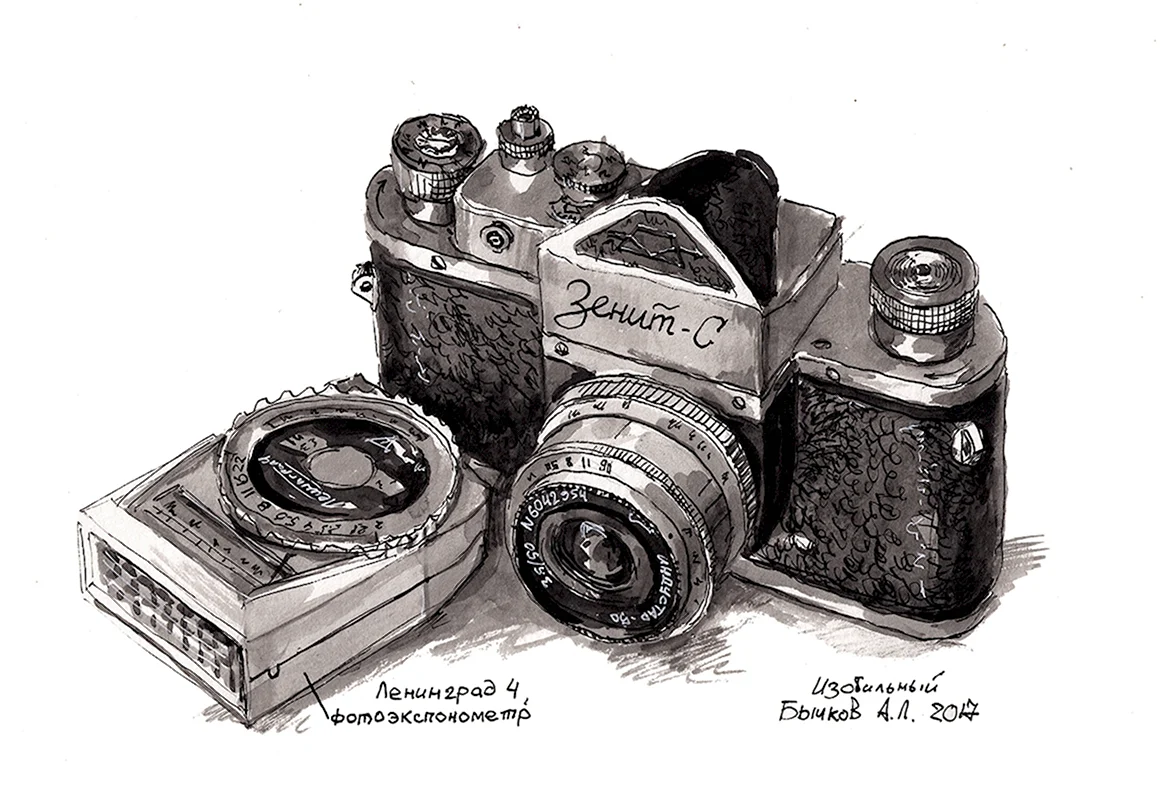 Фотоаппарат Зенит рисунок