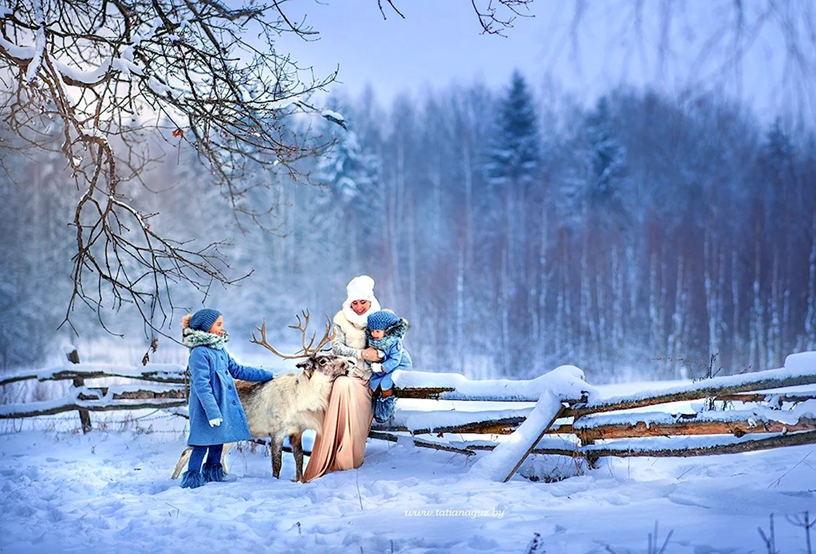 Фотосессии прогулки в лесу зимним